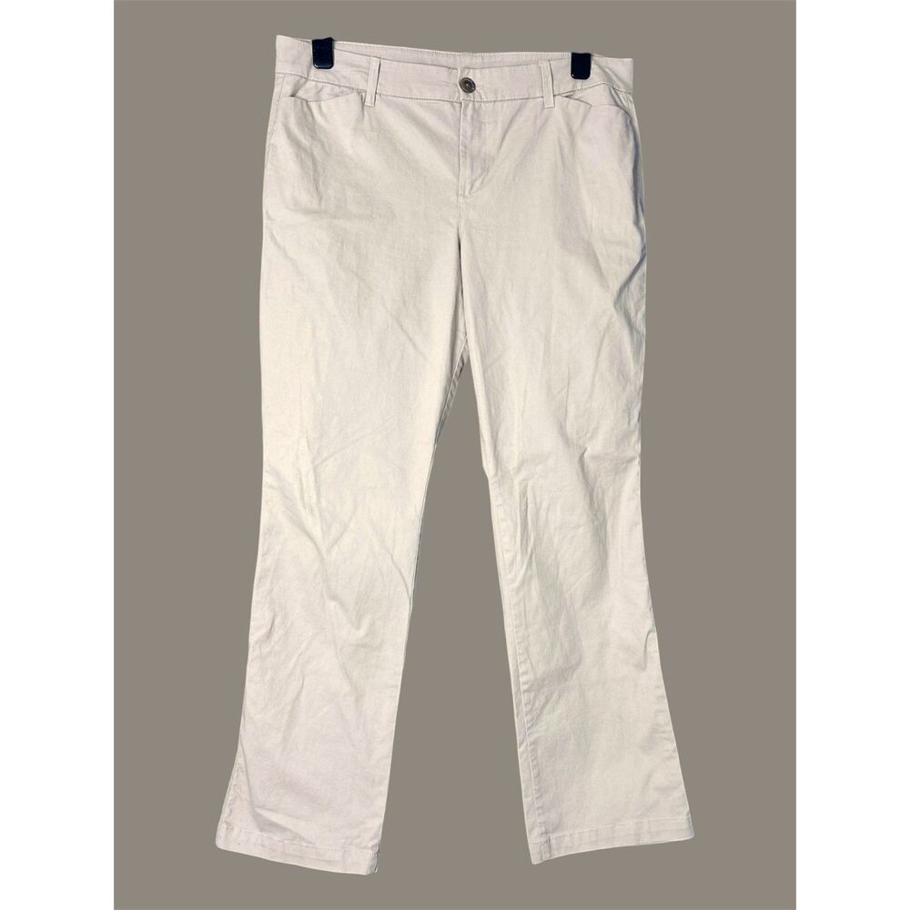 Old Navy Womens Khaki Boot-Cut Pants Sz 14 Neutral Cotton Classic Office‎ Career